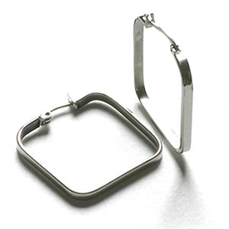 Steelx ER104 Square Polished Steel Hoop - Click Image to Close